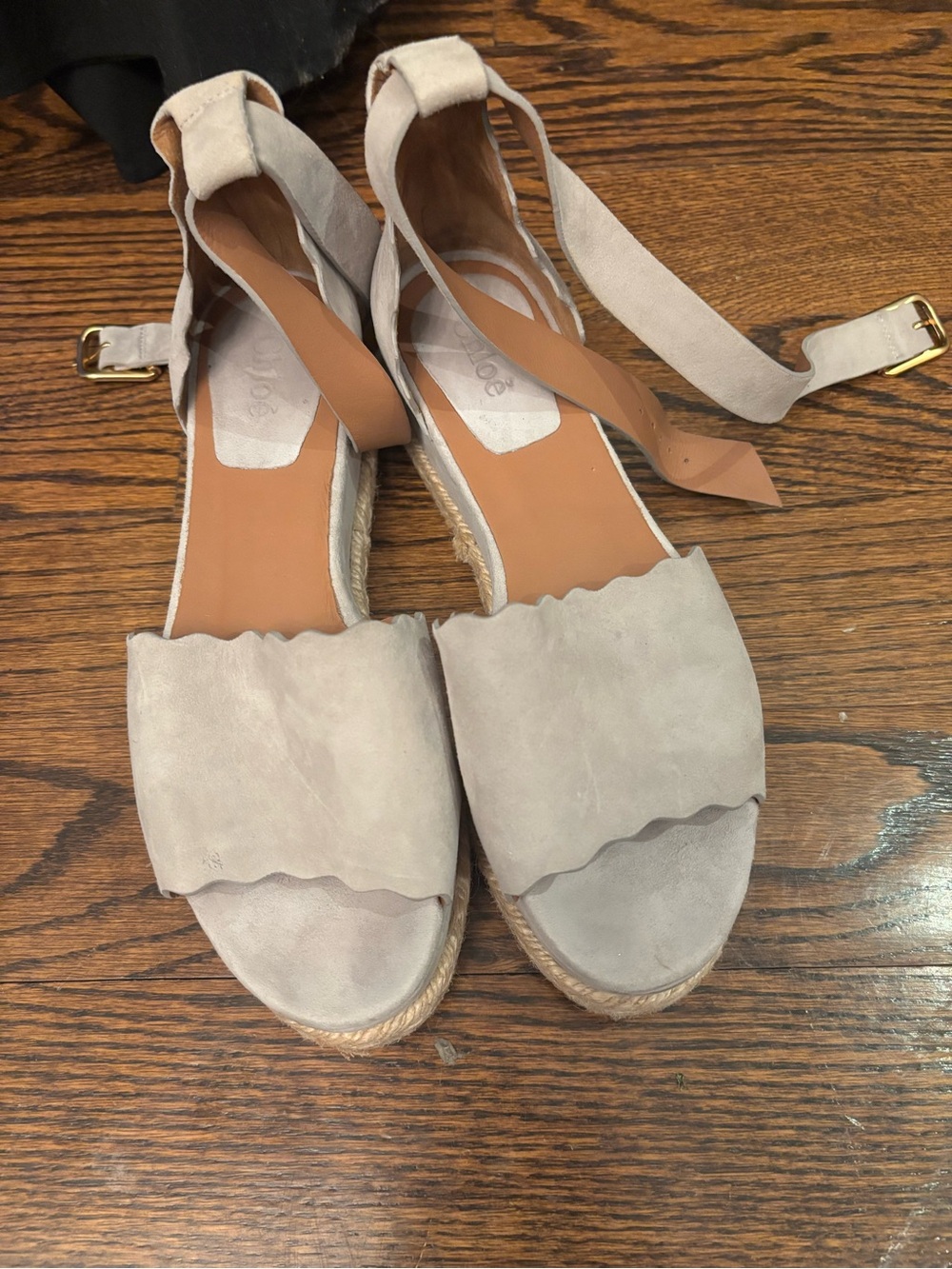 Chloe Women’s Scallop Espadrille Sandals - Light Taupe